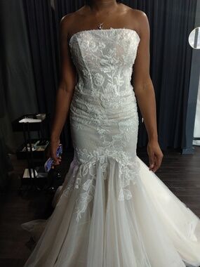 Pollardi 01303 Wedding Dress Size 10 Nude Mermaid Bridal Gown